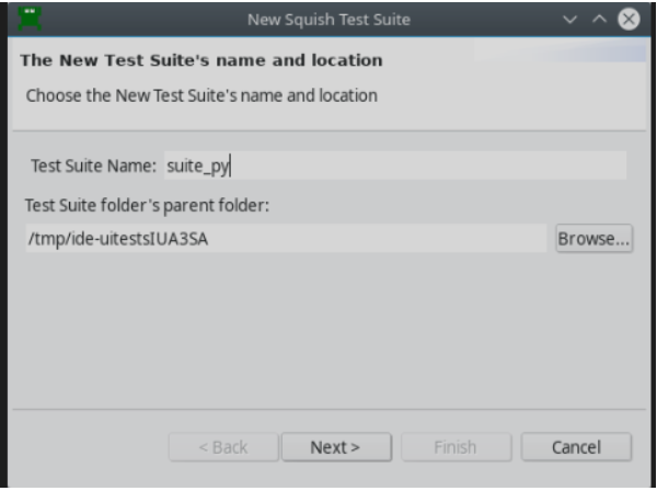 New Test Suite's Name and Location