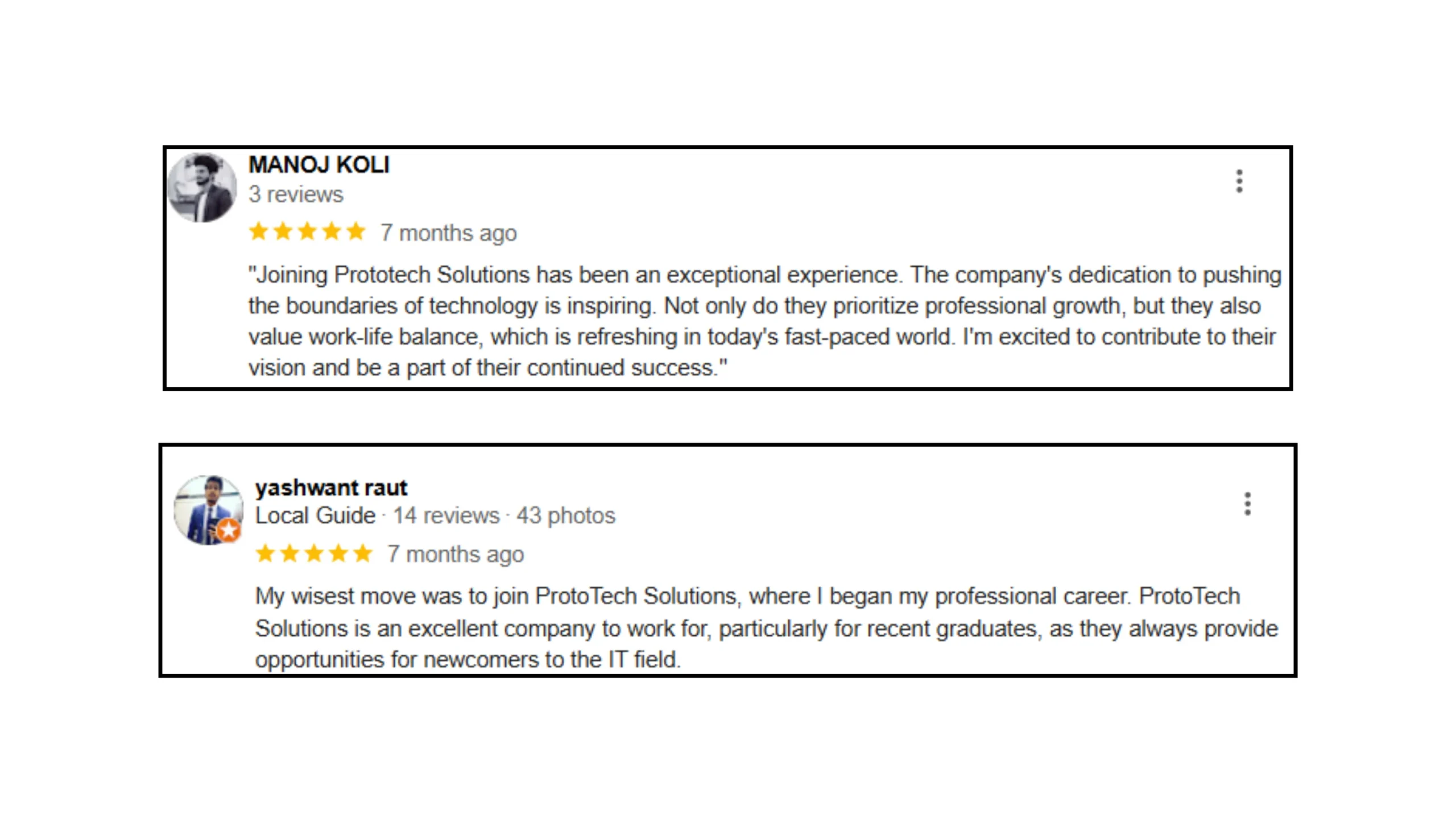 Google Reviews - ProtoTech Solutions Employees