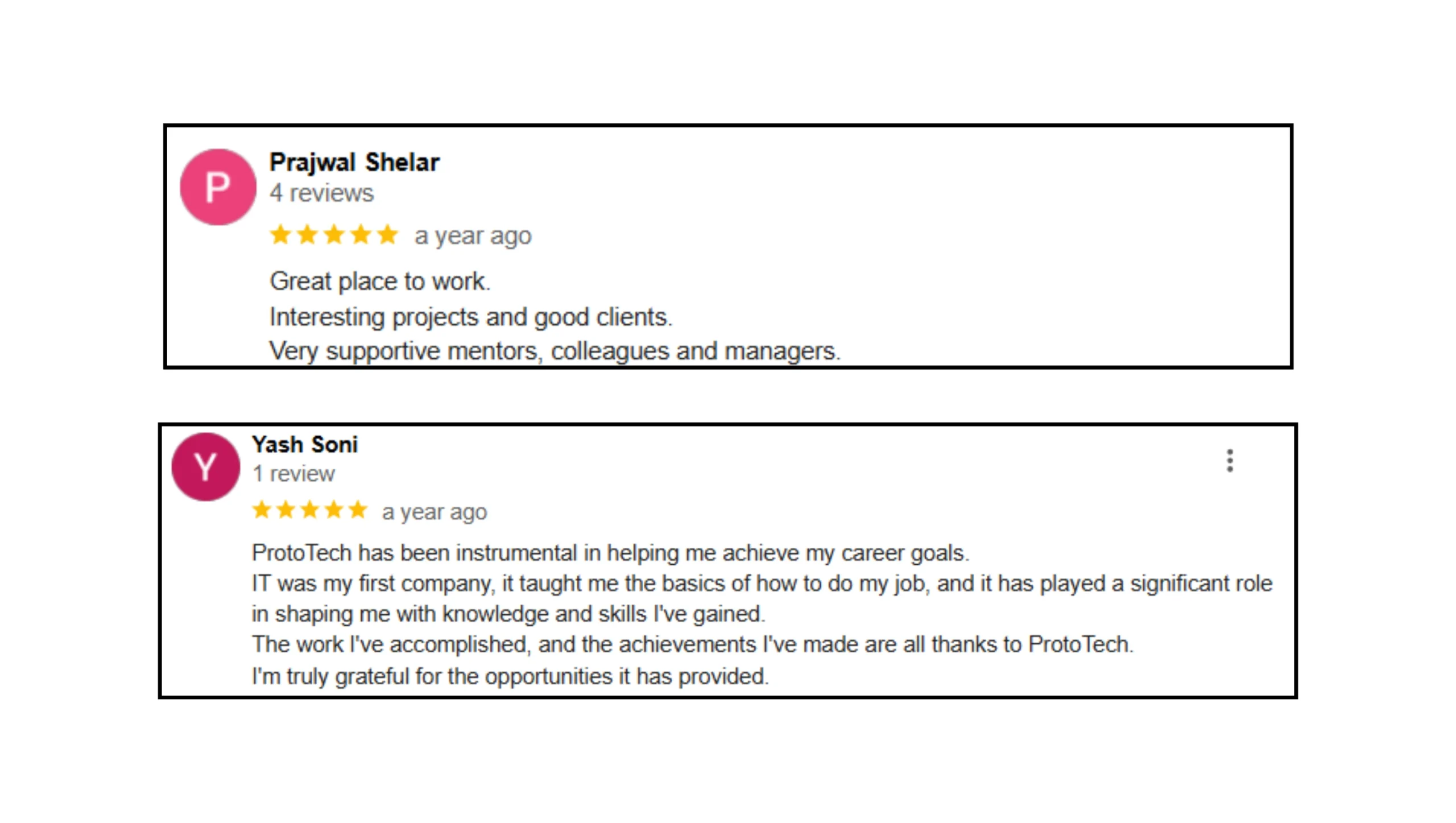 Google Reviews - ProtoTech Solutions Employees