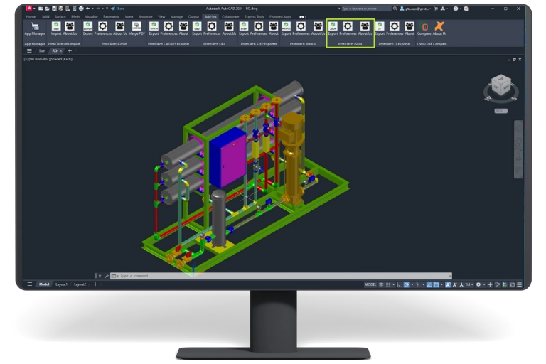 ProtoTech's JSON Exporter for Autodesk AutoCAD