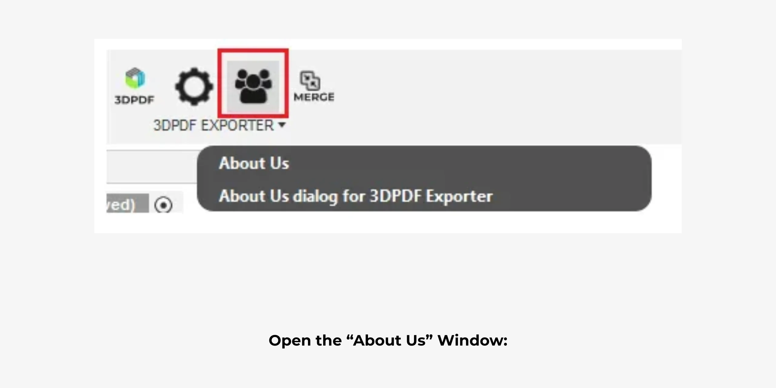 Open the “About Us” Window Open the “About Us” Window