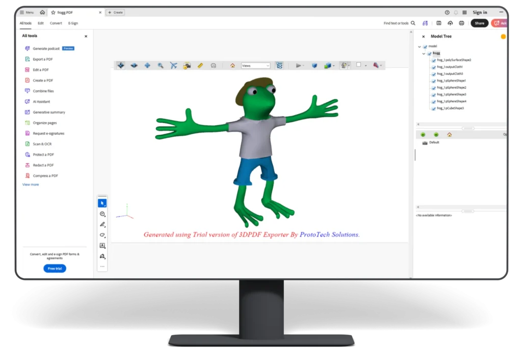 PTS Output 3D PDF Exporter for Maya Software - Free Trial Available