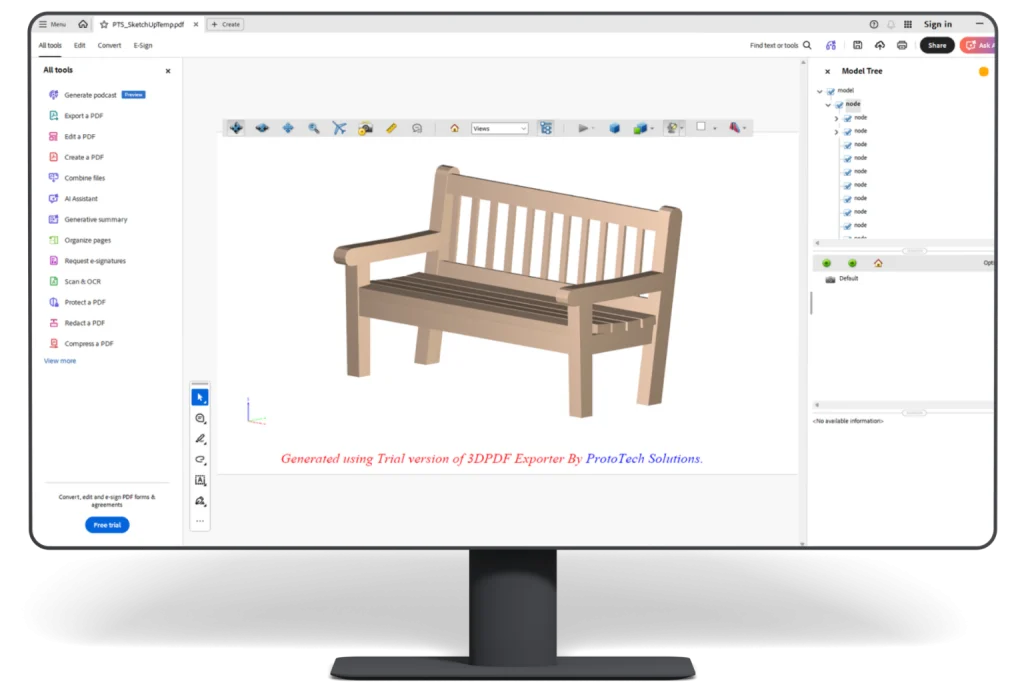 PTS Output 3D PDF Exporter for SketchUp Software - Free Trial Available