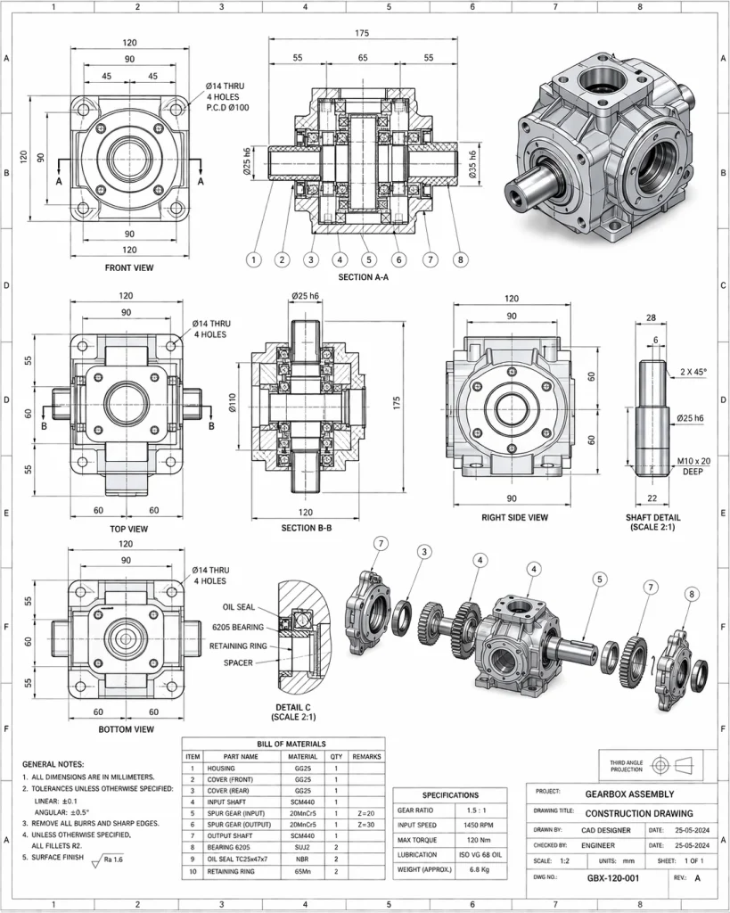 Professional mechanical design and drafting services